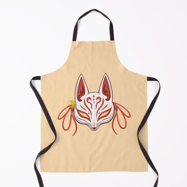 Item preview, Red Kawaii Kabuki Kitsune Mask - Traditional Japanese Mask designed and sold by ShyOwlet.