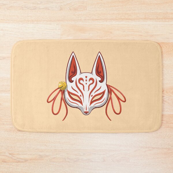 Item preview, Red Kawaii Kabuki Kitsune Mask - Traditional Japanese Mask designed and sold by ShyOwlet.