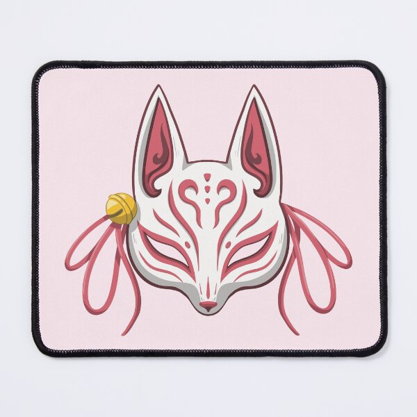 Item preview, Pink Cute Kabuki Kitsune Mask - Traditional Japanese Mask designed and sold by ShyOwlet.