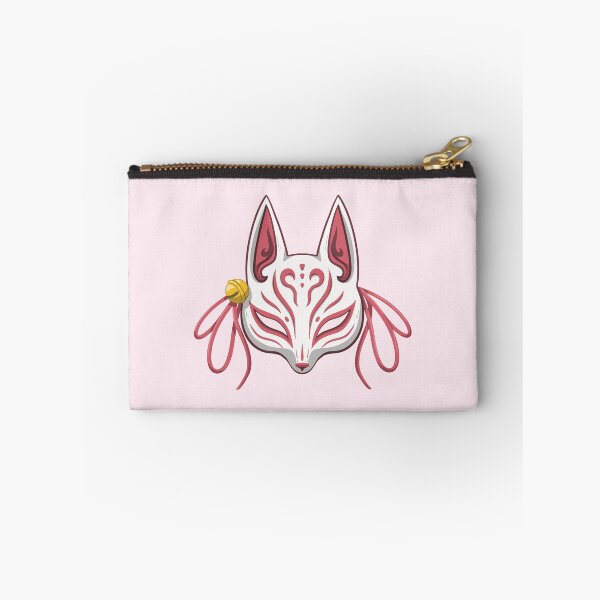 Item preview, Pink Cute Kabuki Kitsune Mask - Traditional Japanese Mask designed and sold by ShyOwlet.