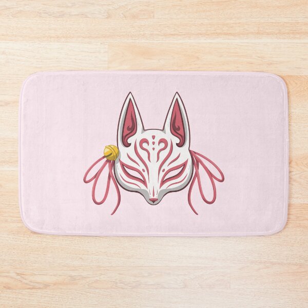 Item preview, Pink Cute Kabuki Kitsune Mask - Traditional Japanese Mask designed and sold by ShyOwlet.
