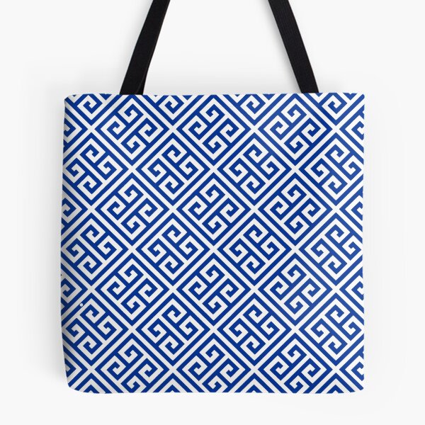Item preview, Meandros - Greek meander white and blue design. designed and sold by angelisart.