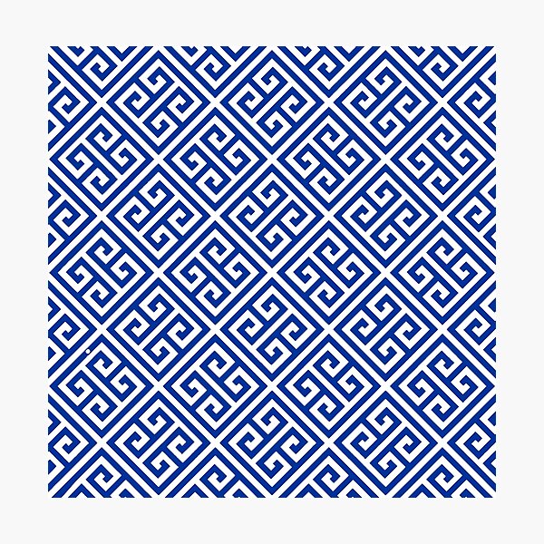 Item preview, Meandros - Greek meander white and blue design. designed and sold by angelisart.