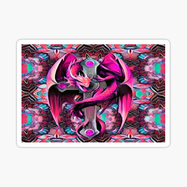 Item preview, Neon pink dragon painting designed and sold by MandiArtist.