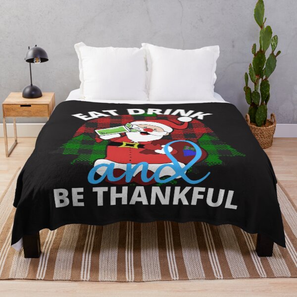 Item preview, Eat Drink and be Thankful (Santa) designed and sold by UnboundFull.