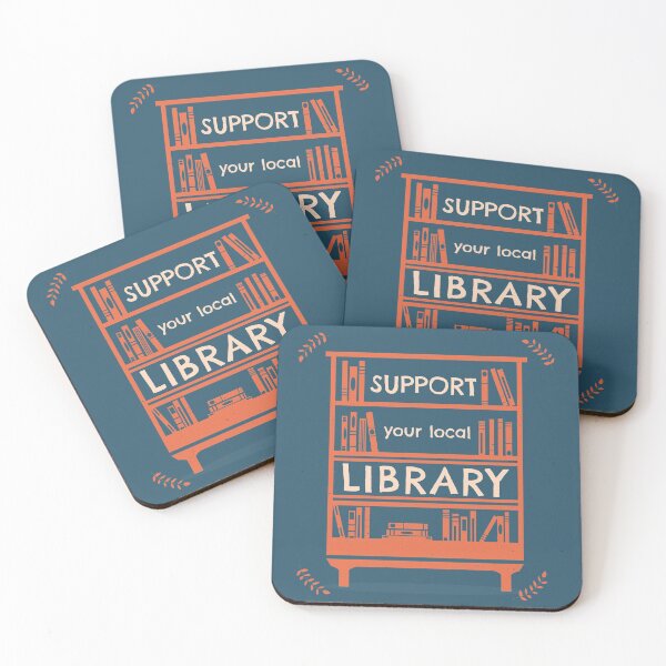 Item preview, Support Your Local Library - Book Lover's designed and sold by Happy Puppy Print On Demand.