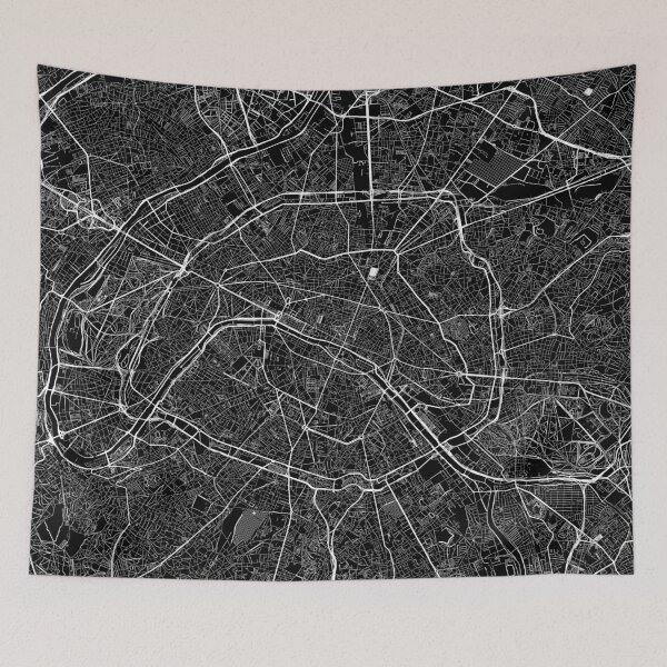 Item preview, Paris map minimalist on black background designed and sold by DesireeVDA.