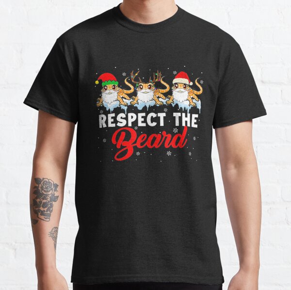 Respect The Beard Christmas Light Santa Bearded Dragon Beard Gift For Men and Women, Gift For Fans, Classic T-Shirt