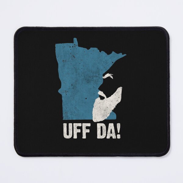 Item preview, Uff Da Minnesota Map with Bearded Man Face Silhouette designed and sold by alenaz.