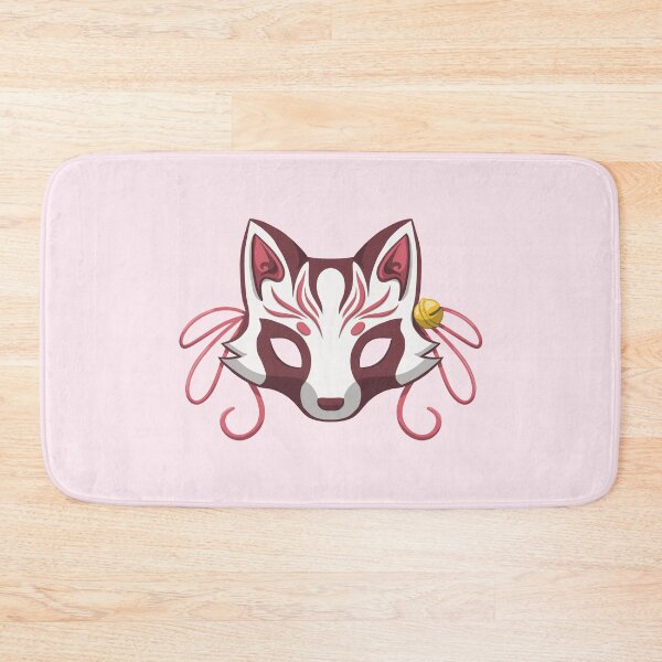 Item preview, Pink Cute Kabuki Tanuki Mask - Traditional Japanese Mask designed and sold by ShyOwlet.