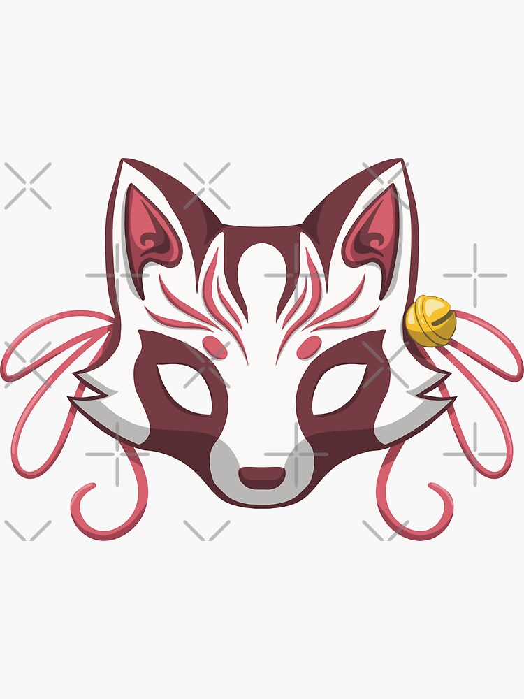 Fox Kitsune Mask Logo Of Animal Face Clipart, Cat Head Black