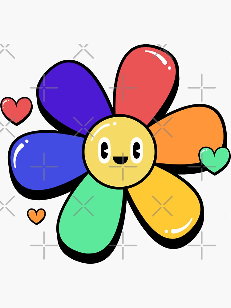 "Y2K FLOWER FACE" Sticker for Sale by DiscoVibes Redbubble