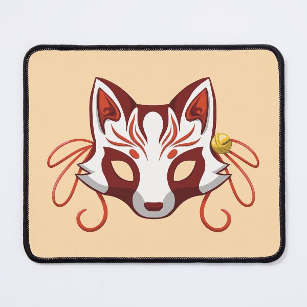 Item preview, Red Kawaii Kabuki Tanuki Mask - Traditional Japanese Mask designed and sold by ShyOwlet.