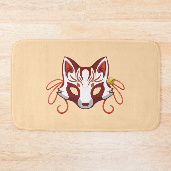 Item preview, Red Kawaii Kabuki Tanuki Mask - Traditional Japanese Mask designed and sold by ShyOwlet.
