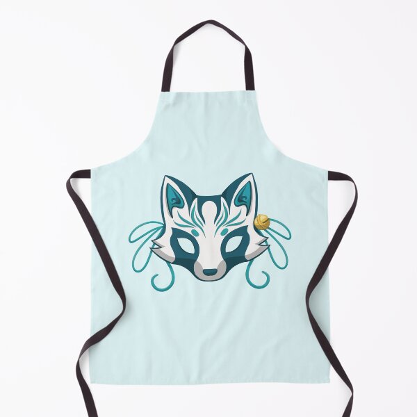 Item preview, Turquoise Kawaii Kabuki Raccoon Mask - Traditional Japanese Mask designed and sold by ShyOwlet.