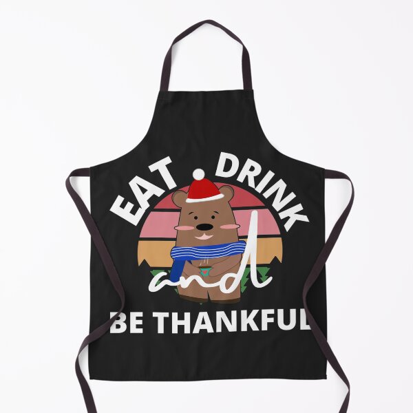 Item preview, Eat Drink and be Thankful (Coffee Drinking Bear) designed and sold by UnboundFull.