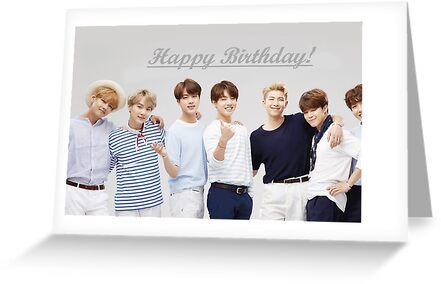 happy birthday bts greeting card by sebbytogray redbubble