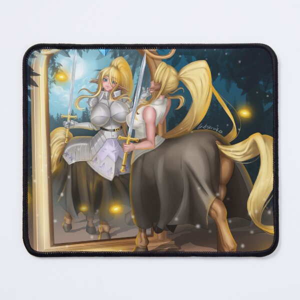 Centaur Woman Knight Mirror Forest Mouse Pad