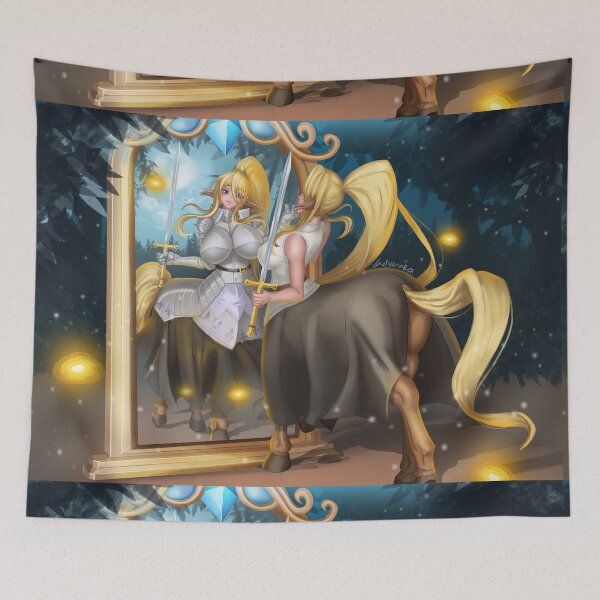 Item preview, Centaur Woman Knight Mirror Forest designed and sold by ladykraken.