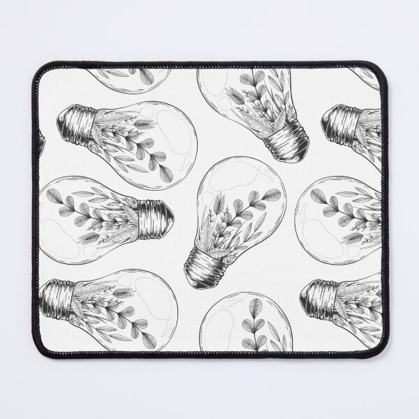 Item preview, Hand drawn light bulbs and plants seamless pattern designed and sold by DarianaArt.