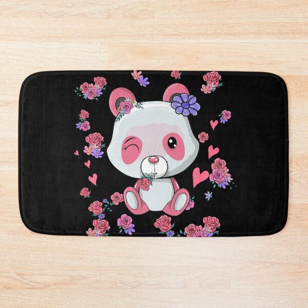 Item preview, Cute pink panda with pink flowers designed and sold by Designer-amjed.