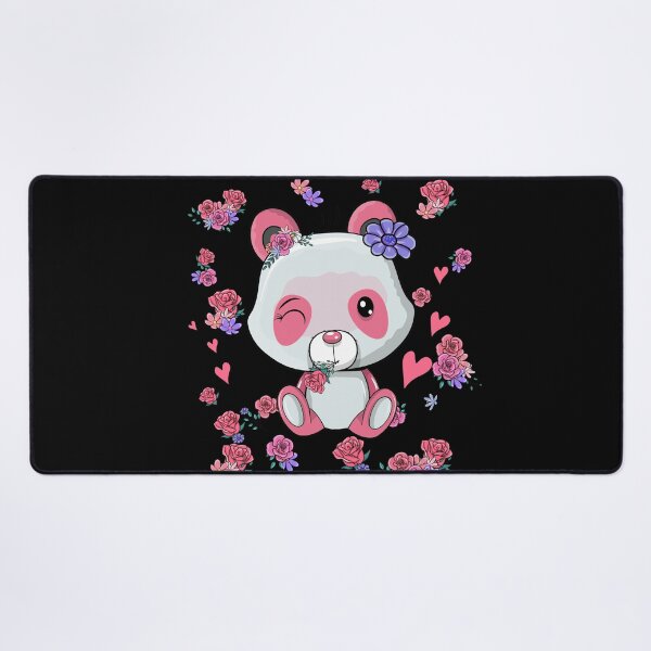 Item preview, Cute pink panda with pink flowers designed and sold by Designer-amjed.