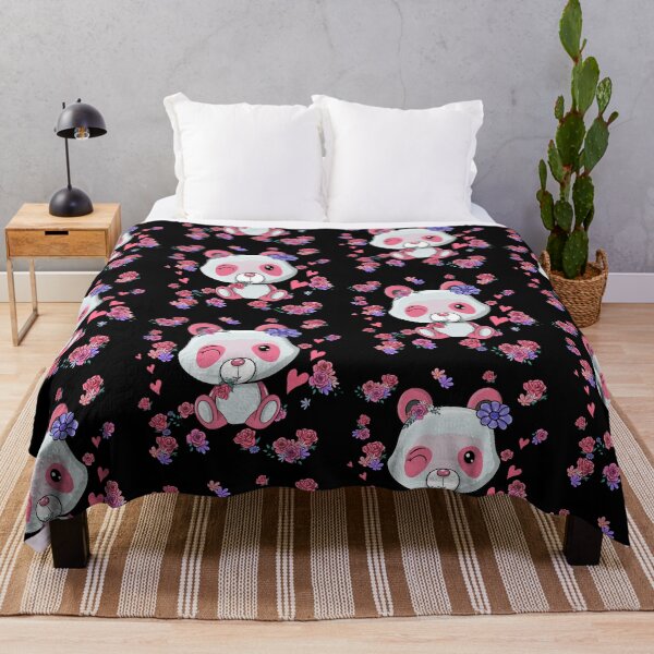 Item preview, Cute pink panda with pink flowers designed and sold by Designer-amjed.