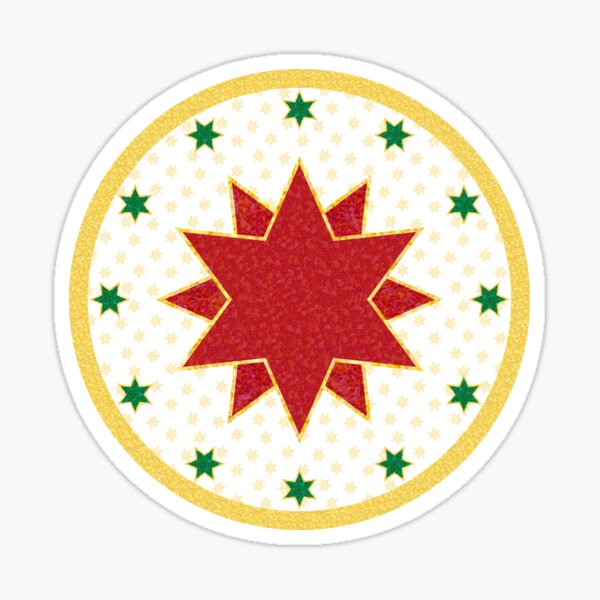 Festive stars in red and green Sticker