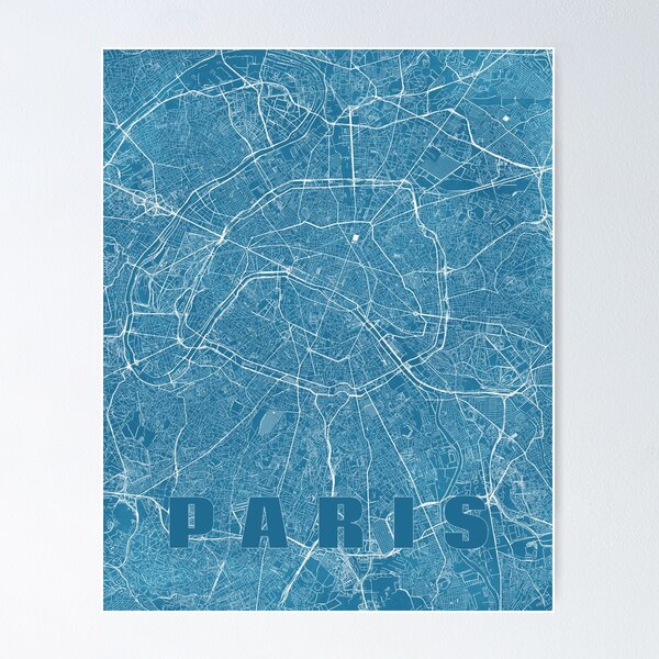 | Wandbilder: Stadtplan Paris Redbubble