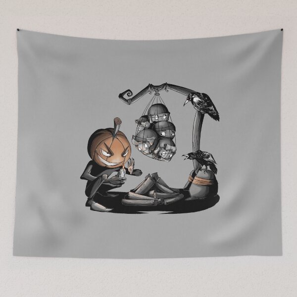 Item preview, Pumpkin head lights a fire to roast chestnuts in a trap designed and sold by StasCherkezov.