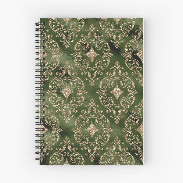 Item preview, Hunter Green Gold Damask Pattern designed and sold by shabzdesigns.