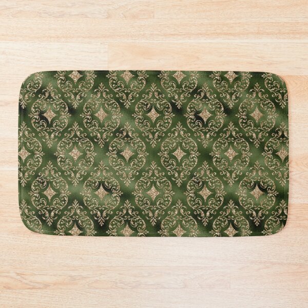 Item preview, Hunter Green Gold Damask Pattern designed and sold by shabzdesigns.