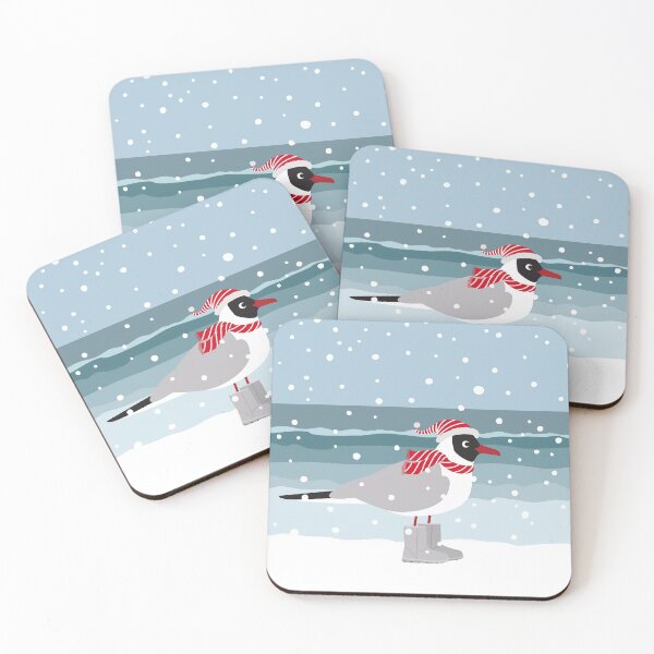Item preview, Christmas seagull by the sea in snow designed and sold by Darina Gulbina.