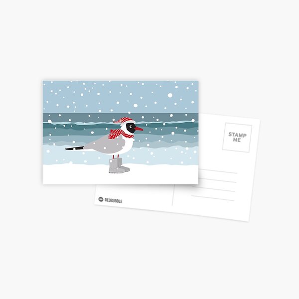 Item preview, Christmas seagull by the sea in snow designed and sold by Darina Gulbina.