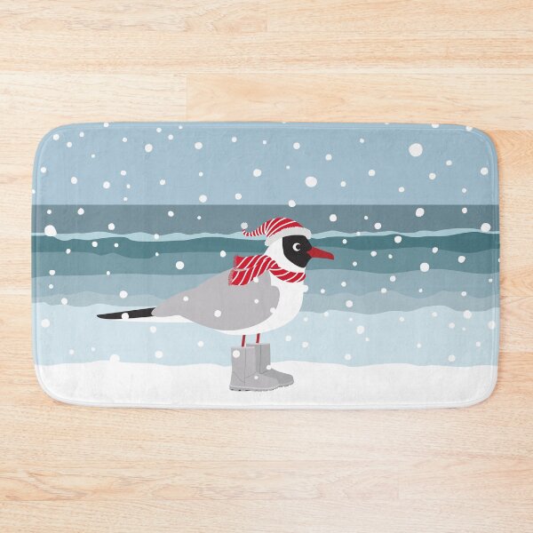Item preview, Christmas seagull by the sea in snow designed and sold by Darina Gulbina.