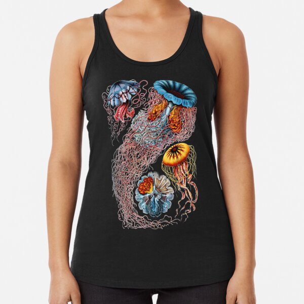 Vintage Jellyfish by Ernst Haeckel Racerback Tank Top