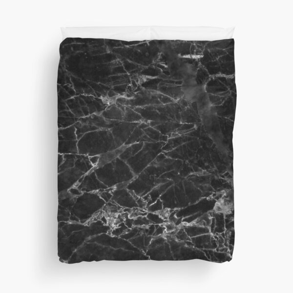 Black Texture - Marble Duvet Cover
