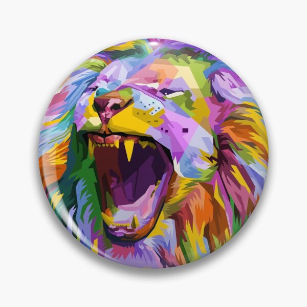 Item preview, roar lion face portrait designed and sold by Hartics.