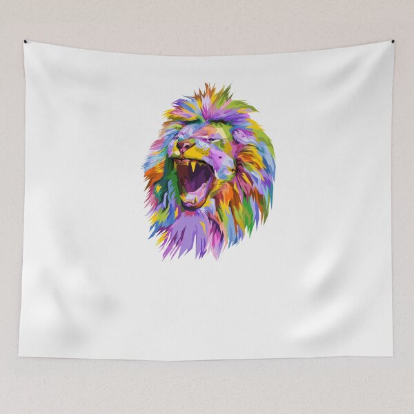 Item preview, roar lion face portrait designed and sold by Hartics.