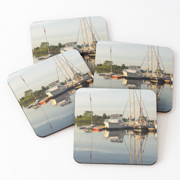 Item preview, Summertime Morning - Calm Marina Boats Reflected designed and sold by Georgia Mizuleva.