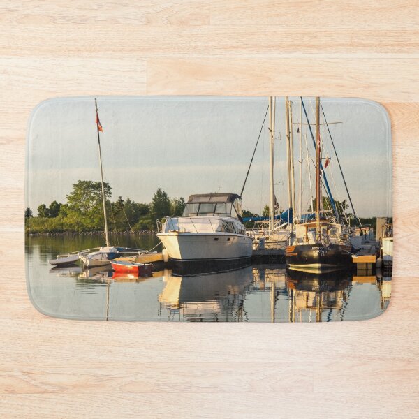 Item preview, Summertime Morning - Calm Marina Boats Reflected designed and sold by Georgia Mizuleva.