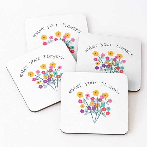 Item preview, water your flowers curved text designed and sold by Creativity Zone.
