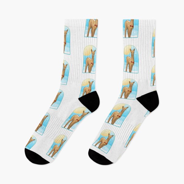 Item preview, Happy alpaca standing in the snowy winter  designed and sold by ArendDesigns.
