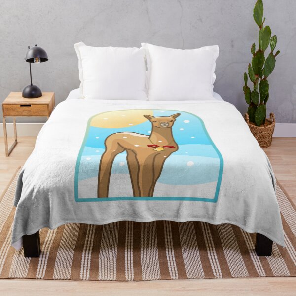 Item preview, Happy alpaca standing in the snowy winter designed and sold by ArendDesigns.