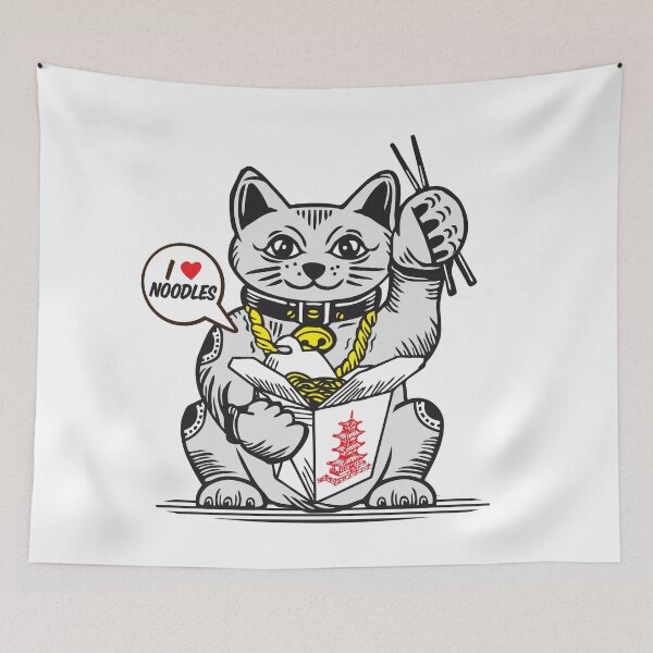 Item preview, LUCKY Maneki Neko I LOVE NOODLES designed and sold by Emil1993.