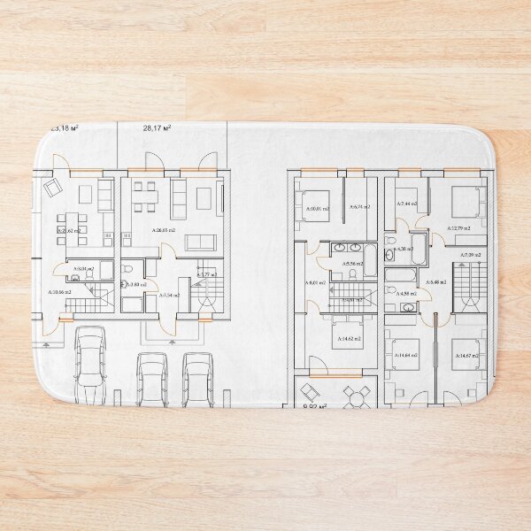 Item preview, Detailed architectural private house floor plan, apartment layout, blueprint. Vector illustration designed and sold by Familyshmot.