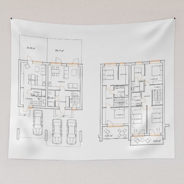 Item preview, Detailed architectural private house floor plan, apartment layout, blueprint. Vector illustration designed and sold by Familyshmot.