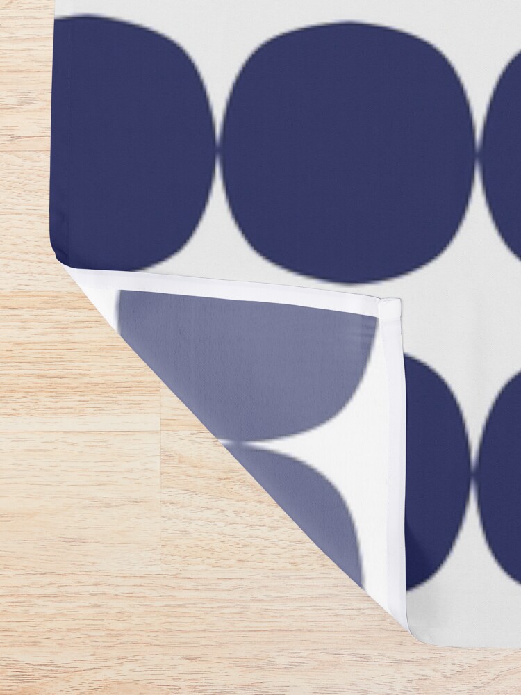 Alternate view of Mid Century Modern Dark Sapphire Spots Shower Curtain