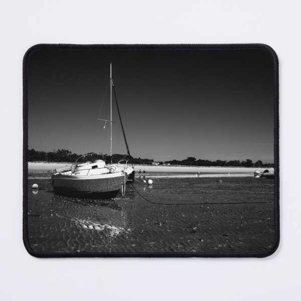 Item preview, boats laying on the beach in black white designed and sold by FotoMahieu.