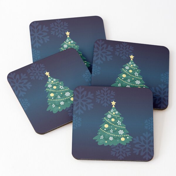 Item preview, Christmas tree - Gold / White - blue background designed and sold by CyrielleShop.